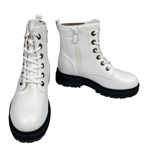 Dream Pairs Black Lace-Up Platform Combat Boots Size 7 New - Picture 2 of 5